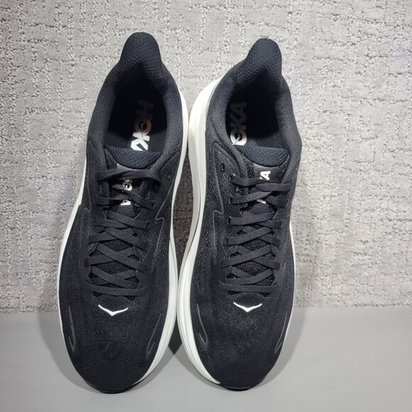 Hoka One One Clifton Wide 10 Men's Size US 10.5 2E Black White Athletic Sneakers - Picture 8 of 12